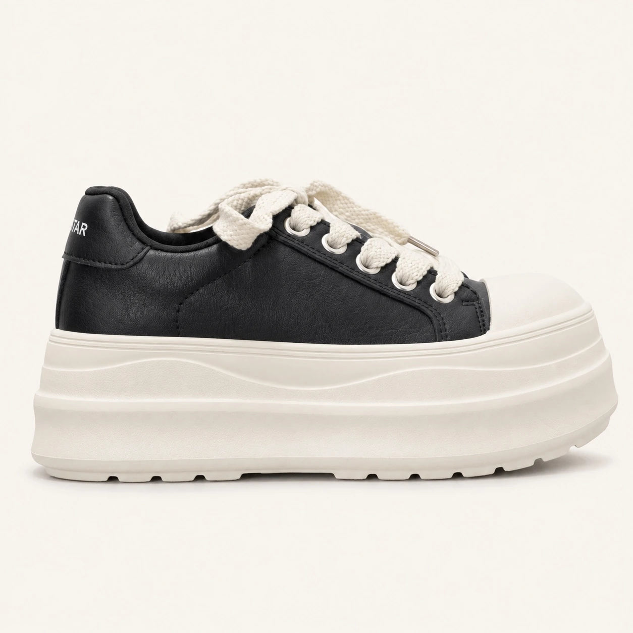 Tenis de plataforma Ivy Negro Edición Limitada - vista lateral